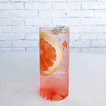 ins straight body cup juice drinks cup iced coffee cup su beaten water cup chic minimalist transparent glass goblet