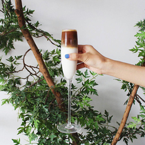 ins net red restaurant soda bubble water cup milk ice coffee cup high face value high foot cocktail glass of champagne glass