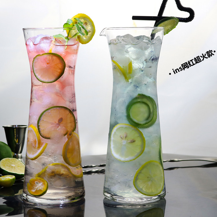 ins Red Cafe Cold Drink Cup Bubble Soda Cup Chic Simple Transparent Glass