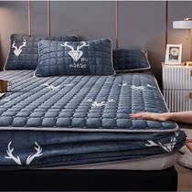 Milk Suede Thickened Bed Ogasawara Winter Single Flange Velvet Clip Cotton Bed Hood Non-slip Mat Dreams Bed Cushion Protective Sheath Full Bag