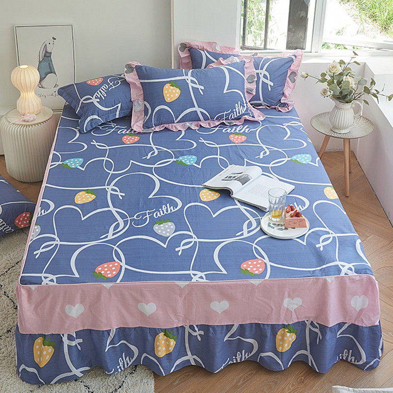 Pure Cotton Bed Dress Single Piece 2022 New Bed Hood Non-slip Bedsheet Bed Hat Full Cotton Fashion Bed Cover Dust Protection Protective Sheath