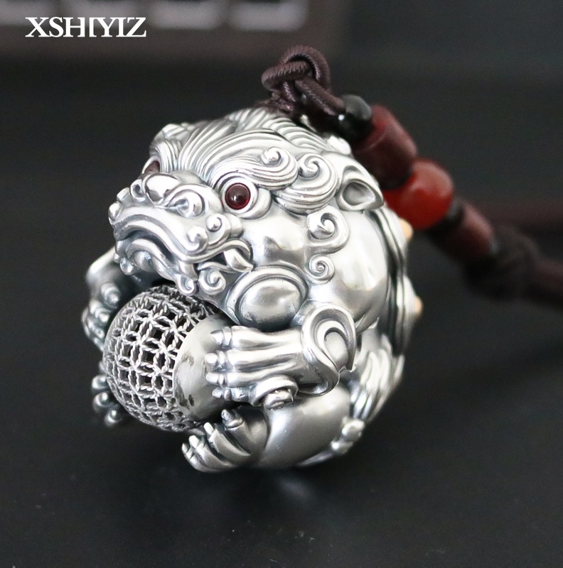 Pure Silver Pixiu Hand-Held Ornament, 999 Pure Silver, a Good Luck Charm, Portable Toy, Wealth-Attracting Car Hanging Ornament, Tea Pet, Silver Gift