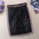 Váy denim màu đen nữ 2021 mùa hè mới giữa eo cổ điển kết hợp tất cả các kết hợp váy ôm hông váy một bước - Váy