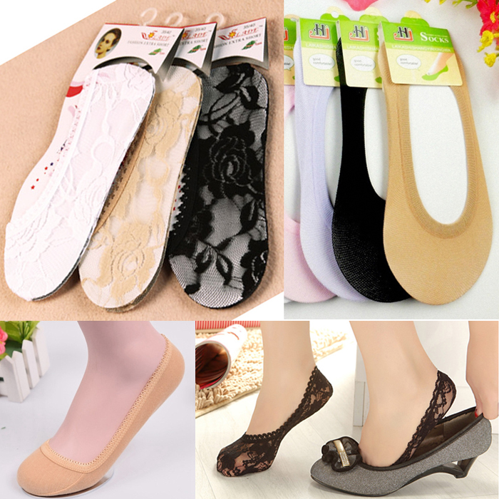 Automatic Wholesale Spring Summer Fall Lady Invisible Socks Lace Lace Invisible Socks Light Mouth Pure Color Beat Socks