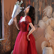 Toast bride 2021 new marriage engagement dress noble and handmade high - end dinner party