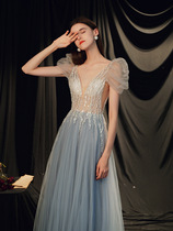 The dinner dress celebrity dinner party 2021 new elegant temperament dress host is a long - lean evening dress