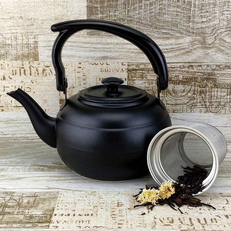 Thickened Stainless Steel Boiling Kettle Teapot Filter Heat Resistant Flower Tea Bubble Teapot Tea Set Household Gas Induction Oven Universal
