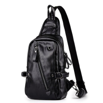 2021 new youth 100 hitch casual male chest bag Han version fashion trend chest front single shoulder bag pu soft leather satchel bag