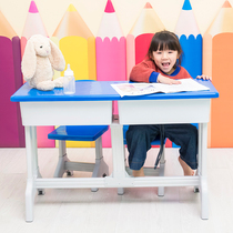 Kindergarten tables and chairs Preschool desks and chairs Plastic desks and chairs Primary school students single double plastic steel tables Childrens tables and chairs