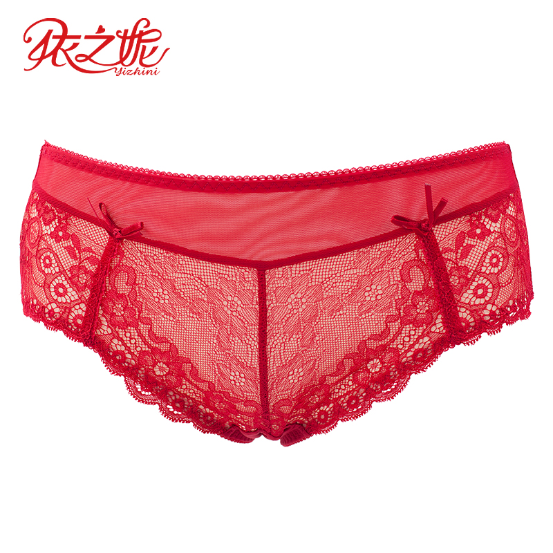 Eini rắn màu đồ lót sexy Vimes thở ren ren womens thấp eo phẳng góc giả pantyline W26P2.