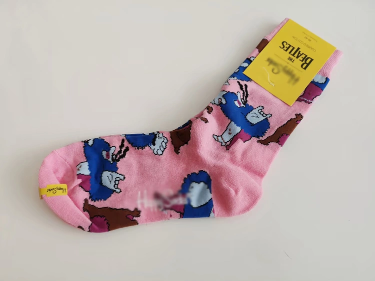 [Đồ đôi dành cho nam và nữ] Mẫu tất hợp tác có giới hạn của The Beatles Cotton Ladies Flower Socks cho nữ - Bít tất nữ