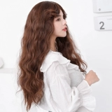 Кудрявый парик, кудрявая реалистичная челка с пробором по середине, шлем, популярно в интернете