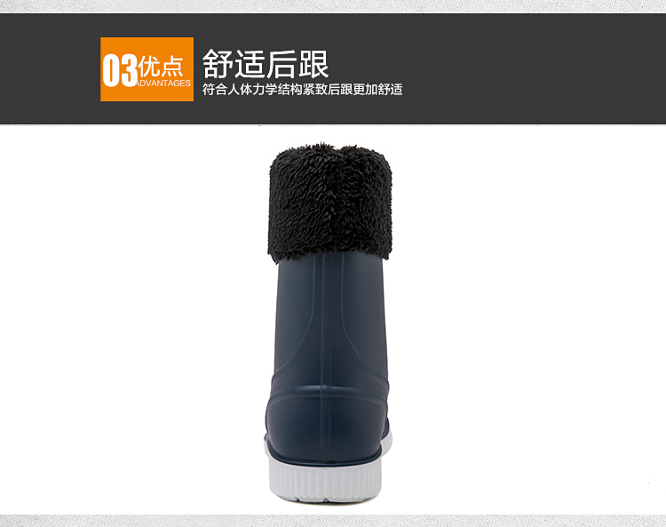 Giày nam mùa đông mưa cộng với nhung cotton ấm ngắn ống mưa đi giày trượt giày giày cao su giày đầu bếp giày rửa xe - Rainshoes ủng đi mưa