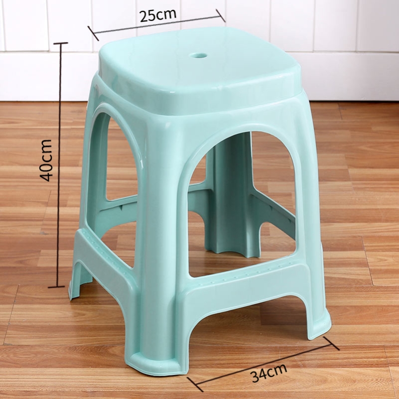 Thickened Plastic Stool Cooked Glue High Bench Shuo Material Square Stool Dining Table Chair Economical Modern Portable Plastic Stool