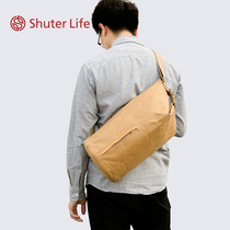 Shude D4809 new kraft paper backpack versatile trend shoulder bag outdoor sports storage simple bucket bag