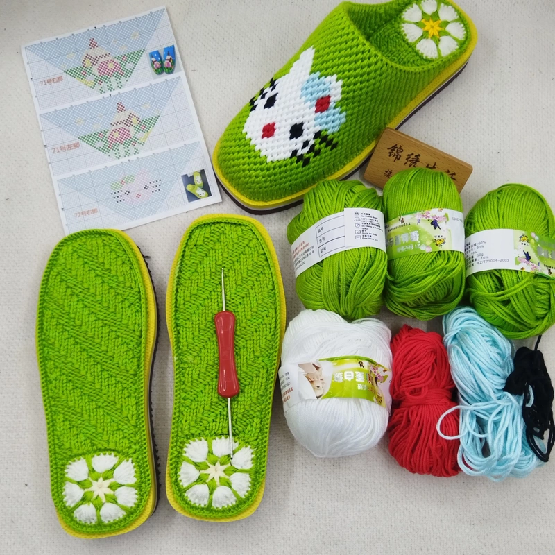 Material Package Includes Light-Weight Board, Pre-Assembled Insoles and Soles with Matching Pattern, Includes Crochet Pattern, Non-Slip and Wear-Resistant, Size 72
