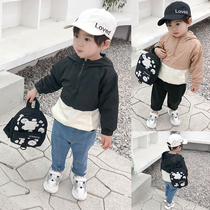 Baby coat 2020 spring and autumn new comfortable hooded boy long-sleeved top baby foreign clothes childrens fashion