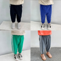 Childrens pants 2020 autumn new edge stripe closure boys casual pants baby sports pants childrens trousers tide