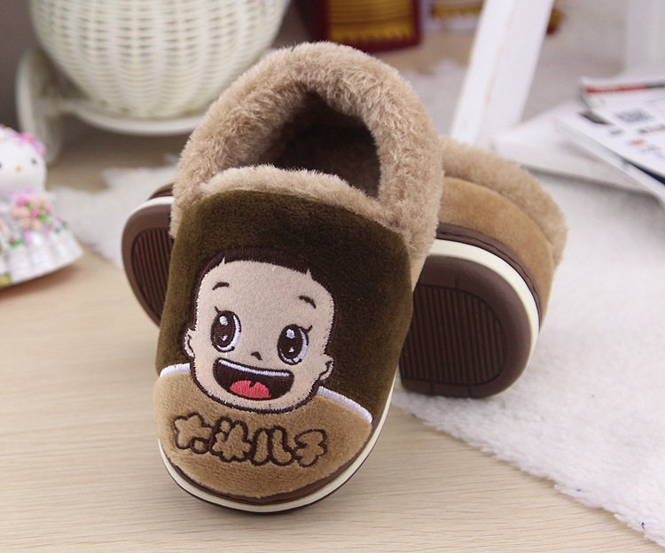 Pantoufles enfants en suède pour hiver - semelle caoutchouc - Ref 1004868 Image 24