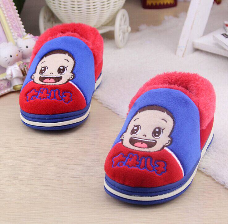 Pantoufles enfants en suède pour hiver - semelle caoutchouc - Ref 1004868 Image 33