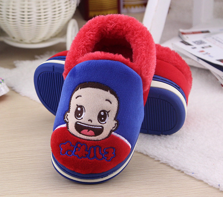 Pantoufles enfants en suède pour hiver - semelle caoutchouc - Ref 1004868 Image 29