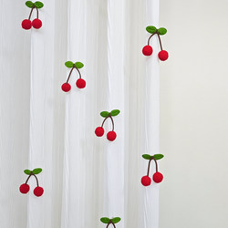 Cute Little Cherry Curtain Decorations for Children's Rooms and Bedrooms, Gauze Curtain Accessories, Decorative Small Pins, Curtain Accessories, Small Ornaments