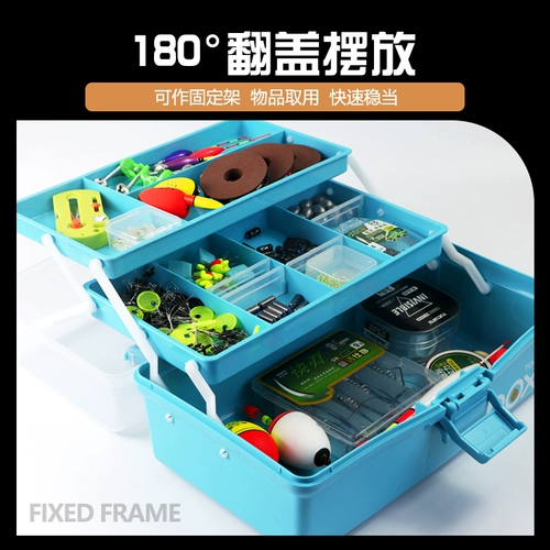 Ящик для хранения для рыбалки, универсальная коробка для хранения, двухэтажное снаряжение, коробочка для хранения