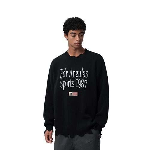 Демисезонный трикотажный свитер подходит для мужчин и женщин для влюбленных, в американском стиле, принт