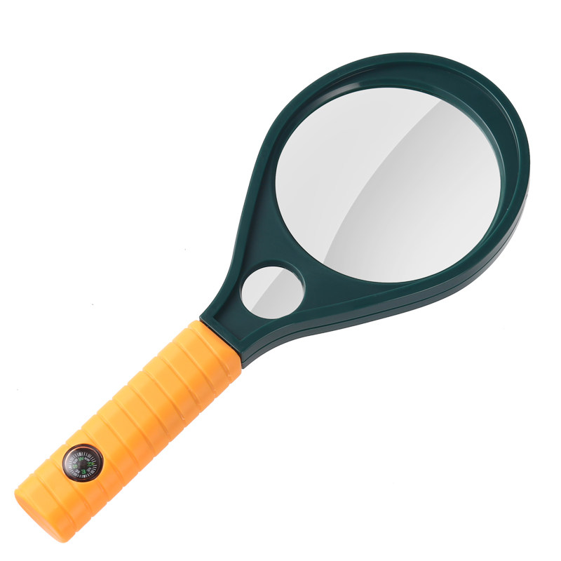 Elderly Reading reading and reading newspaper Handheld high definition magnifying glass Children's student portable minimalist lenses diameter 7 cm