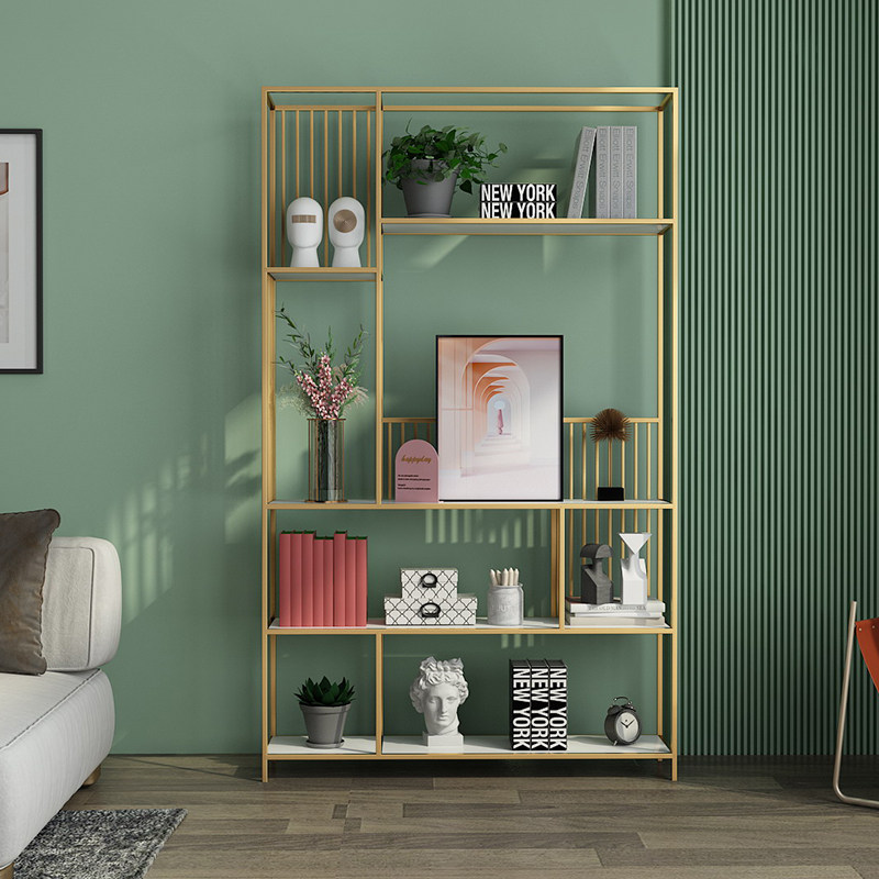 Brief Bookshelves Shelve Shelf Multilayer Shelve Home Living Room Office Xuanguan Screen Partition Iron Art Pendulum