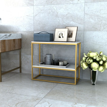 Nordic simple modern marble porch table floor-to-ceiling living room corridor against wall porch iron shelf narrow table