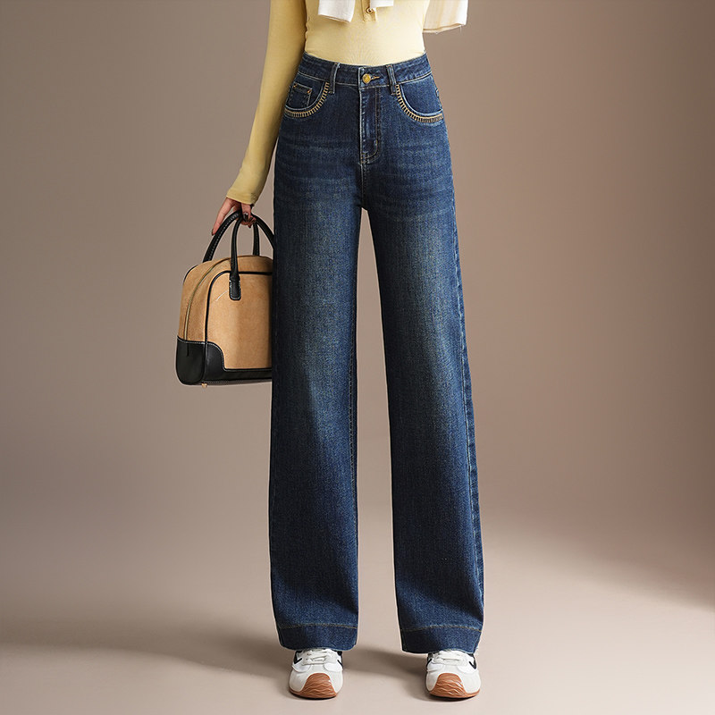 レディース 2026年春夏新作 やや伸縮性のあるカジュアルワイドレッグパンツ（ポケット付き）、Gejia百貨店と同じスタイル