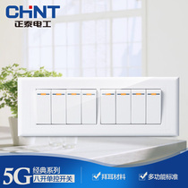 Chint Type 118 living room electric light multi-position switch four bit 8 eight eight open eight open eight open single control switch panel rectangular