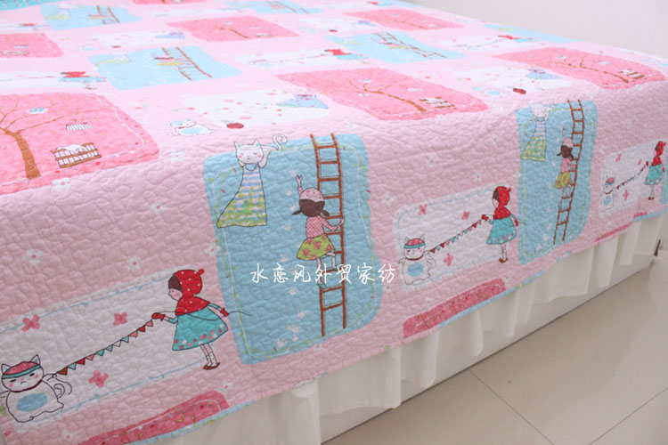 Bộ đồ giường mới teen phim hoạt hình Hàn Quốc bông twill quilted bed bìa mẫu giáo bìa là điều hòa không khí bởi trẻ em