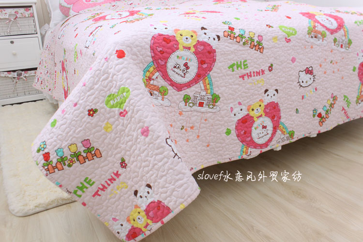 Bộ đồ giường mới teen phim hoạt hình Hàn Quốc bông twill quilted bed bìa mẫu giáo bìa là điều hòa không khí bởi trẻ em