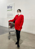 PEIPEI Maternity Wear Super nice dyed sweater~Korean winter thick top with bottoming shirt