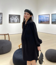 PEIPEI Pregnancy Women Dress Fall V Collar Fashion Design slim fit dress 2021 new advanced spring and autumn outwear