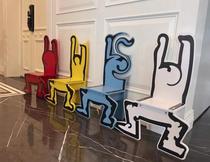 Spot Creative Humanoid Dwarf Stool Nordic Solid Wood Children Chair Leaning Back Chair Sub Home Change Shoes Stool Decoration Art Stools