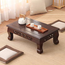  Solid wood tatami coffee table Bay window table Simple balcony small table Japanese Kang table Chinese floor low table