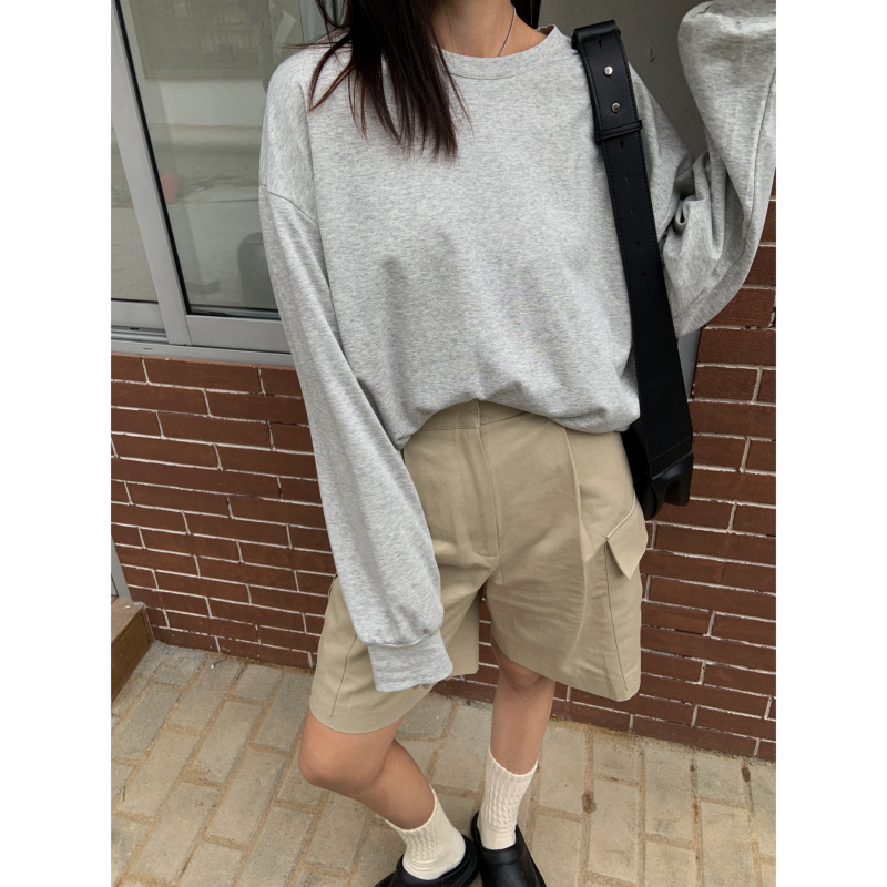 Unsalted Cheese High-Waisted Versatile Slimming Loose Khaki Cargo Shorts Casual Pants Knee-Length Shorts