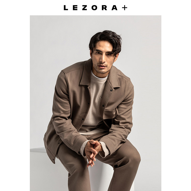 Poison's custom-woven twill cotton autumn thick tooling large pocket lapel jacket