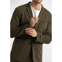 (Mid-year promotion)High-end Japanese knitted triacetic acid spring and Autumn basic two-button knitted suit casual men