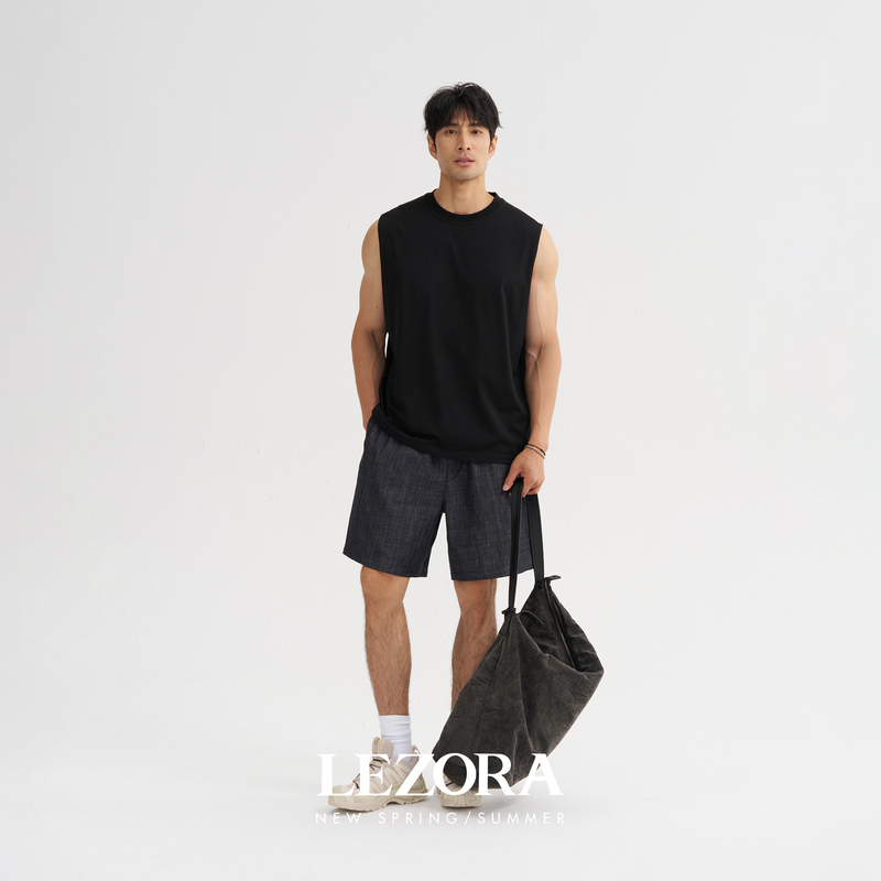 Lezora American-Made Supima Cotton Quick-Drying Sorona Basic Loose Sleeveless Vest for Men Lezora American-Made Supima Cotton Quick-Drying Sorona Basic Loose Sleeveless Vest for Men
