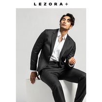 LEZORA imported machine washable full wool hand-sewn flap collar single-breasted suit men portable storage bag