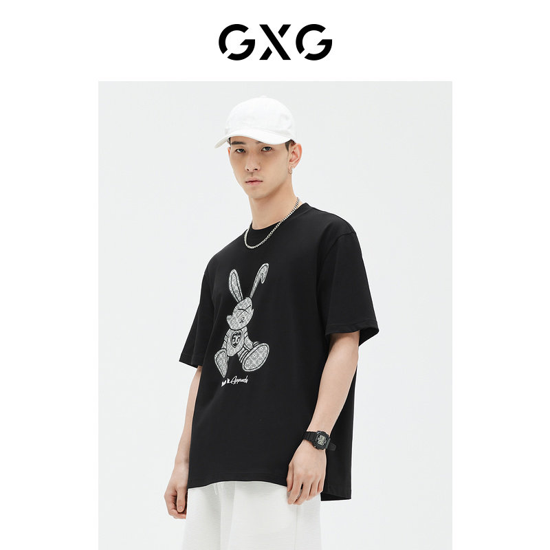 GXGメンズ衣料品店　同スタイル　マルチカラーモノグラム総柄うさぎTシャツ　夏新作 G24A442004