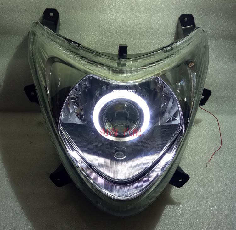 Qingqi Rui Cai QS125T-4 ống kính thiên thần xenon đèn quỷ mắt cá mắt lắp ráp đèn pha - Đèn HID xe máy đèn trắng xe máy