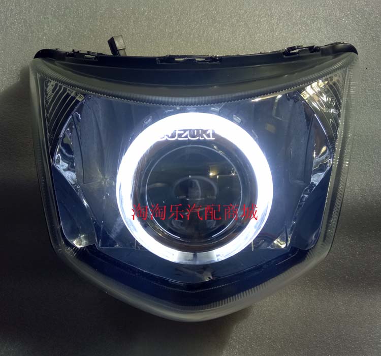 Junchi GT125 sửa đổi 3 inch ống kính ánh sáng đôi Xenon thiên thần mắt quỷ lắp ráp đèn pha - Đèn HID xe máy đèn xe vision