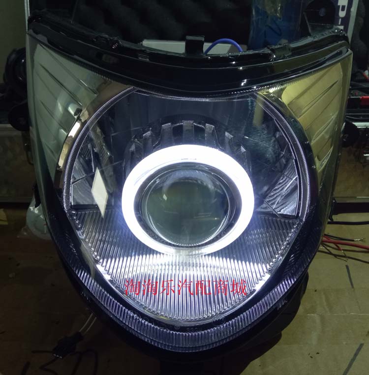 UM125T-A lắp ráp đèn pha không phá hủy đôi đèn đôi mắt thiên thần xenon đèn đôi thấu kính mắt quỷ - Đèn HID xe máy đèn pha xe máy vuông
