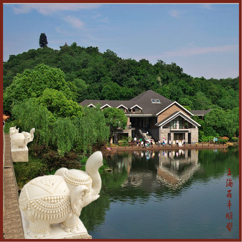 Shanghai Shifeng Elephant Water Spray Sandstone Carving Outdoor Fountain Garden Water View Sandstone Water View Flowing Water Fountain