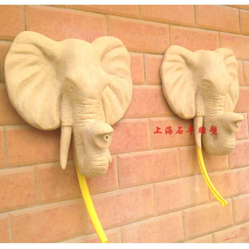 Shanghai Shifeng Sandstone Elephant Spray Pool Garden Forest Landscape Sculpture Glass Fiber Fountain Hotel Villa Spray